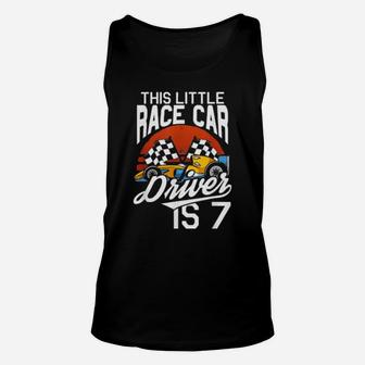 This Little Race Car Driver Is 2 Racing Birthday Party Unisex Tank Top - Monsterry