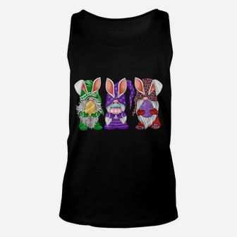 Three Gnome Easter Hippie Egg Hunting Costumer Bunnies Unisex Tank Top | Crazezy