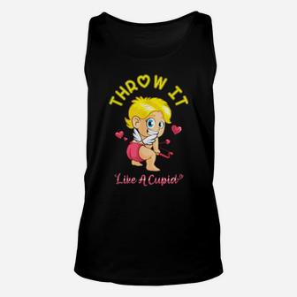 Throw It Like Cupid Happy Valentines Day Unisex Tank Top - Monsterry