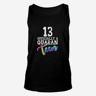 Tie Dye 13Th Officially A Quaranteen Birthday Teenager Gift Unisex Tank Top | Crazezy