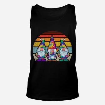 Tie Dye Gnomes Hippie Trippy Psychedelic Retro Vintage Gnome Sweatshirt Unisex Tank Top | Crazezy CA