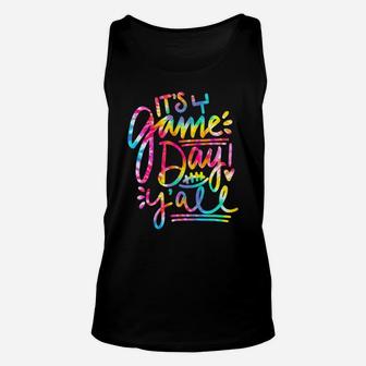 Tie Dye It's Game Day Y'all Game Day Vibes Football Lovers Sweatshirt Unisex Tank Top | Crazezy UK