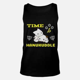 Time To Hanukuddle Hanukkah Cats Cuddling Cat Unisex Tank Top - Monsterry CA