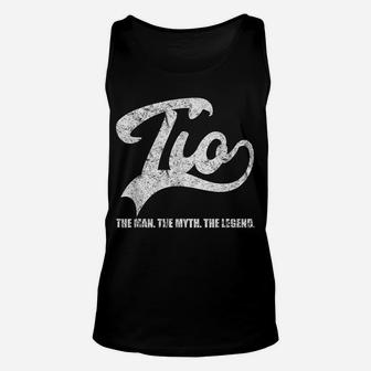 Tio The Man Myth Legend Uncle Family Dude Distressed Unisex Tank Top | Crazezy