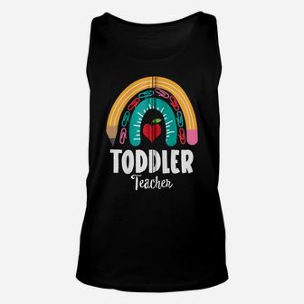 Toddler Teacher, Funny Boho Rainbow For Teachers Zip Hoodie Unisex Tank Top | Crazezy