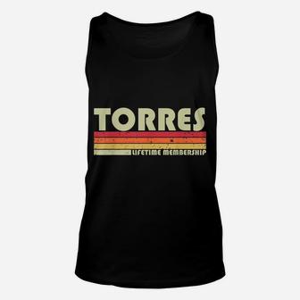 Torres Surname Funny Retro Vintage 80S 90S Birthday Reunion Unisex Tank Top | Crazezy UK
