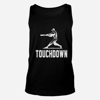 Touchdown Baseball Player Funny Sports Graphic Unisex Tank Top | Crazezy UK
