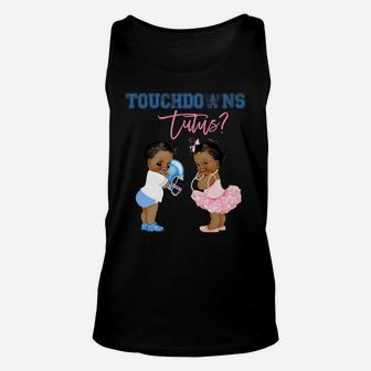 Touchdown Or Tutus Gender Reveal Family Baby Shower Matching Unisex Tank Top | Crazezy UK