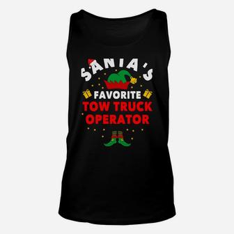 Tow Truck Driver Gifts Christmas Santa's Favorite Holiday Sweatshirt Unisex Tank Top | Crazezy CA