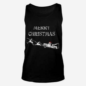 Tow Truck Xmas Design I Merry Christmas Saying Funny Unisex Tank Top | Crazezy