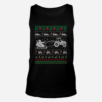 Tractor Ugly Christmas Sweater Xmas Funny Farmer Sweatshirt Unisex Tank Top | Crazezy DE