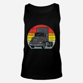 Truck Retro Truckin Big Rig Semi Trailer Driver Trucker Gift Unisex Tank Top | Crazezy DE