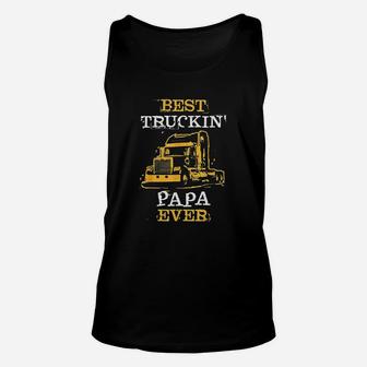 Trucking Papa Slogan Semi Big Rig Truck Driver Dad Saying Unisex Tank Top | Crazezy CA