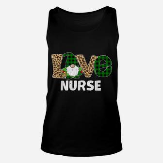 Tu Leopard Plaid Gnome Nurse St Patricks Day Costume Unisex Tank Top | Crazezy