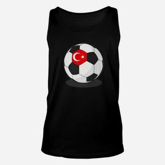 Turkish Flag On Soccer Ball Turkey Football Jersey Tee Unisex Tank Top - Thegiftio UK