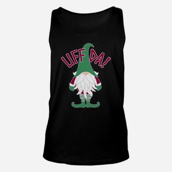 Uff-Da Funny Nordic Gnome Scandinavian Tomte Sweatshirt Unisex Tank Top | Crazezy