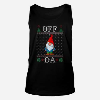 Uff Da, Swedish Tomte Gnome, God Jul, Ugly Christmas Sweater Raglan Baseball Tee Unisex Tank Top | Crazezy CA