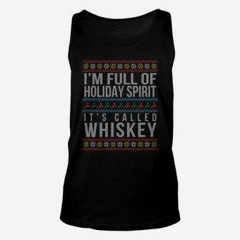 Ugly Christmas Drinking Design Funny Whiskey Holiday Gift Sweatshirt Unisex Tank Top | Crazezy UK