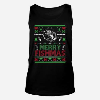 Ugly Christmas Fishing Long Sleeve Shirt Unisex Tank Top | Crazezy