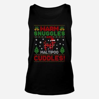 Ugly Maltipoo Gift Warm Snuggles And Maltipoo Cuddles Pajama Sweatshirt Unisex Tank Top | Crazezy