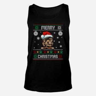 Ugly Merry Christmas Dog Yorkie Xmas Costume Gift Sweatshirt Unisex Tank Top | Crazezy