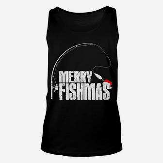 Ugly Merry Christmas Fishmas Funny Fishing Gift Shirt Unisex Tank Top | Crazezy