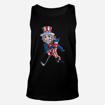 Uncle Sam 4Th Of July Hockey American Flag Unisex Tank Top - Monsterry UK