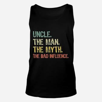 Uncle The Man The Myth Bad Influence Retro Unisex Tank Top | Crazezy