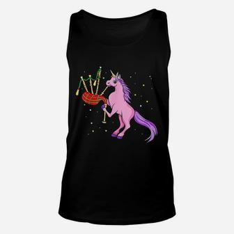 Unicorn Playing Bagpipe Bag Pipers Fantasy Gift Unisex Tank Top - Thegiftio UK
