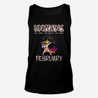 Unicorn Unicorns Are Born In February Dabbing Unisex Tank Top - Thegiftio UK