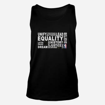 Unify Activate Lead Equality Believe History Justice Dream Unisex Tank Top - Thegiftio UK