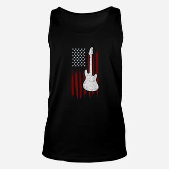 Us Flag Guitar 4Th Of July Unisex Tank Top | Crazezy