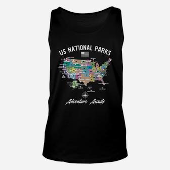 Us National Parks Map Unisex Tank Top | Crazezy