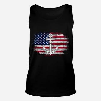 US Navy Proud Uncle With American Flag Gift Veteran Day Unisex Tank Top | Crazezy