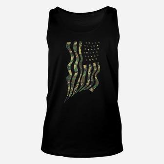 Usa Camouflage Flag Shirt | Classic Army Print T-Shirt Gift Unisex Tank Top | Crazezy