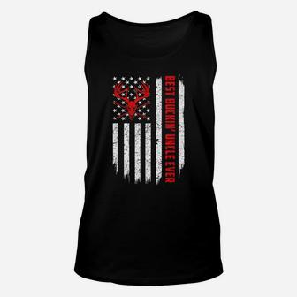 Usa Flag Best Buckin' Uncle Ever Deer Hunting Fathers Day Unisex Tank Top | Crazezy AU