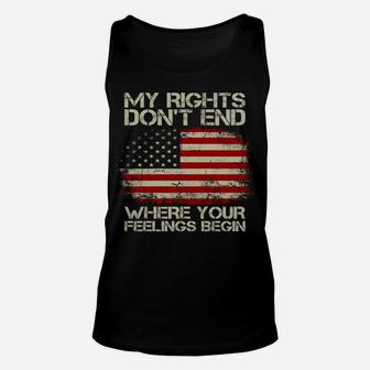 Usa Flag My Rights Don't End Where Your Feelings Begin Unisex Tank Top | Crazezy