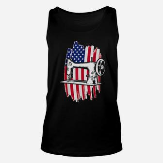 Usa Flag Tailor Sewer 4Th Of July Patriotic Sewing Unisex Tank Top - Monsterry