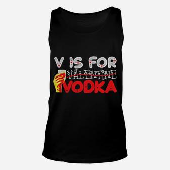 V Is For Valentine Vodka Unisex Tank Top - Monsterry DE