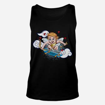 Valentines Cool Cupid Skateboard Love Day Unisex Tank Top - Thegiftio