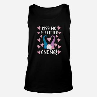 Valentine's Couple Valentine's Day Kiss Me My Little Gnome Unisex Tank Top - Monsterry AU