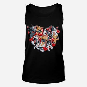Valentines Day French Bulldog Heart Dog Unisex Tank Top - Monsterry