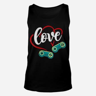 Valentine's Day Game Controllers Heart Cute Gaming Unisex Tank Top - Monsterry AU