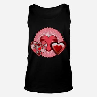 Valentines Day Hearts For Her Cute Love Unisex Tank Top - Monsterry