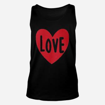 Valentines Day Red Heart Love Unisex Tank Top | Crazezy