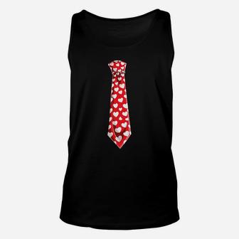 Valentines Day Tie Hearts Youth Kids Boys Girls Unisex Tank Top - Seseable