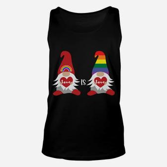 Valentine's Gay Pride Month Rainbow Gnome Gift Lgbqt Sweatshirt Unisex Tank Top | Crazezy