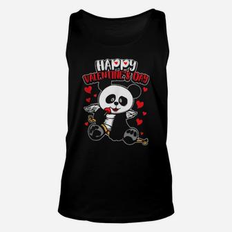 Valentine's Panda Sweet Cupid Animals Unisex Tank Top - Monsterry
