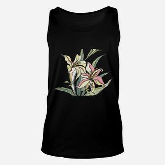 Variety Of Lillies Graphic Flower Print Flowered Tee Unisex Tank Top | Crazezy UK