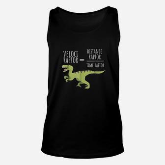 Velociraptor Math Geek Pun Equation Dinosaur Unisex Tank Top | Crazezy